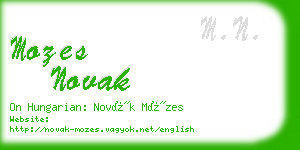 mozes novak business card
